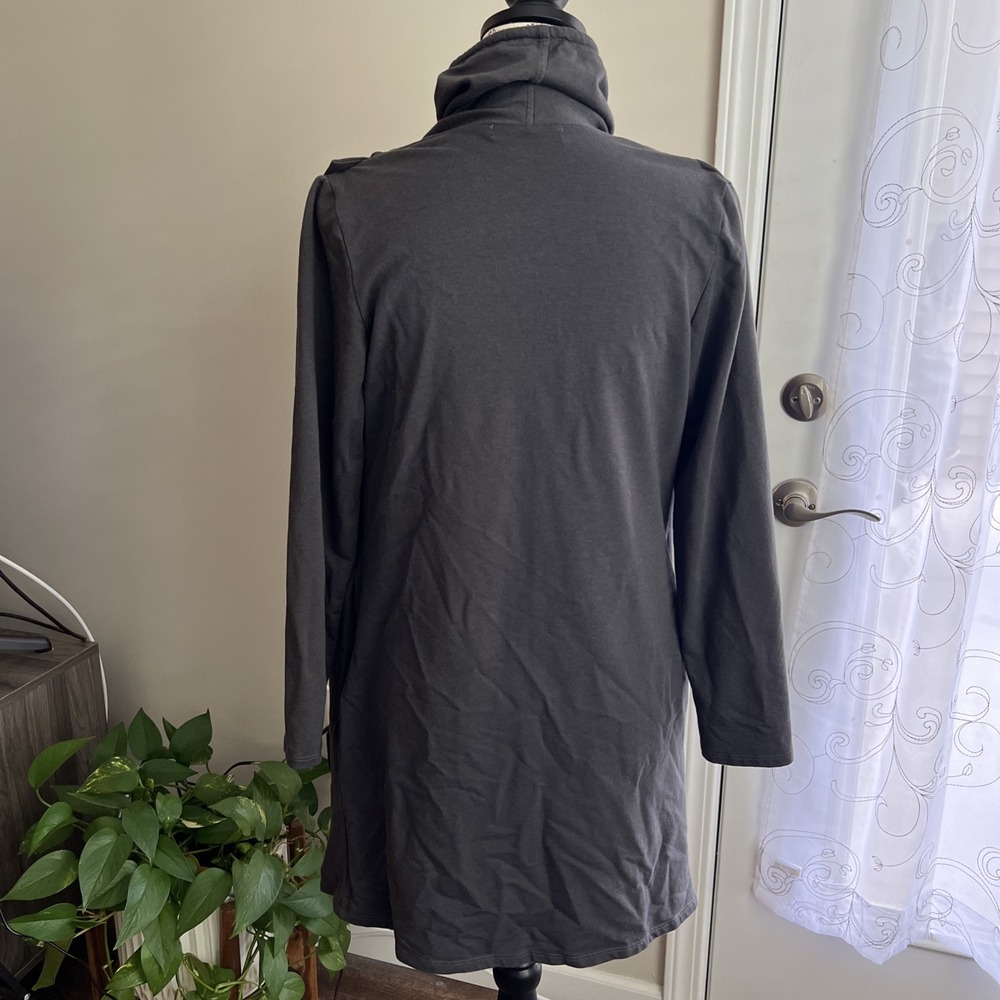 Chalet Et Ceci Long Sleeve Wrap Jacket Women's Small Charcoal Gray Lagenlook - Picture 2 of 12